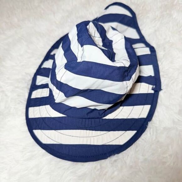 Pottery Barn Kids Other - Pottery Barn Kids Baby Sun Hat Blue White Stripe 3-12M UPF Beach Hat